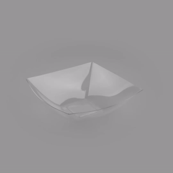Moderna 64 oz Square Clear Plastic Serving Bowl - 9 3/4" x 9 3/4" x 3" - 10 count box