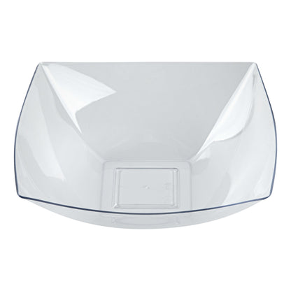 Moderna 64 oz Square Clear Plastic Serving Bowl - 9 3/4" x 9 3/4" x 3" - 10 count box