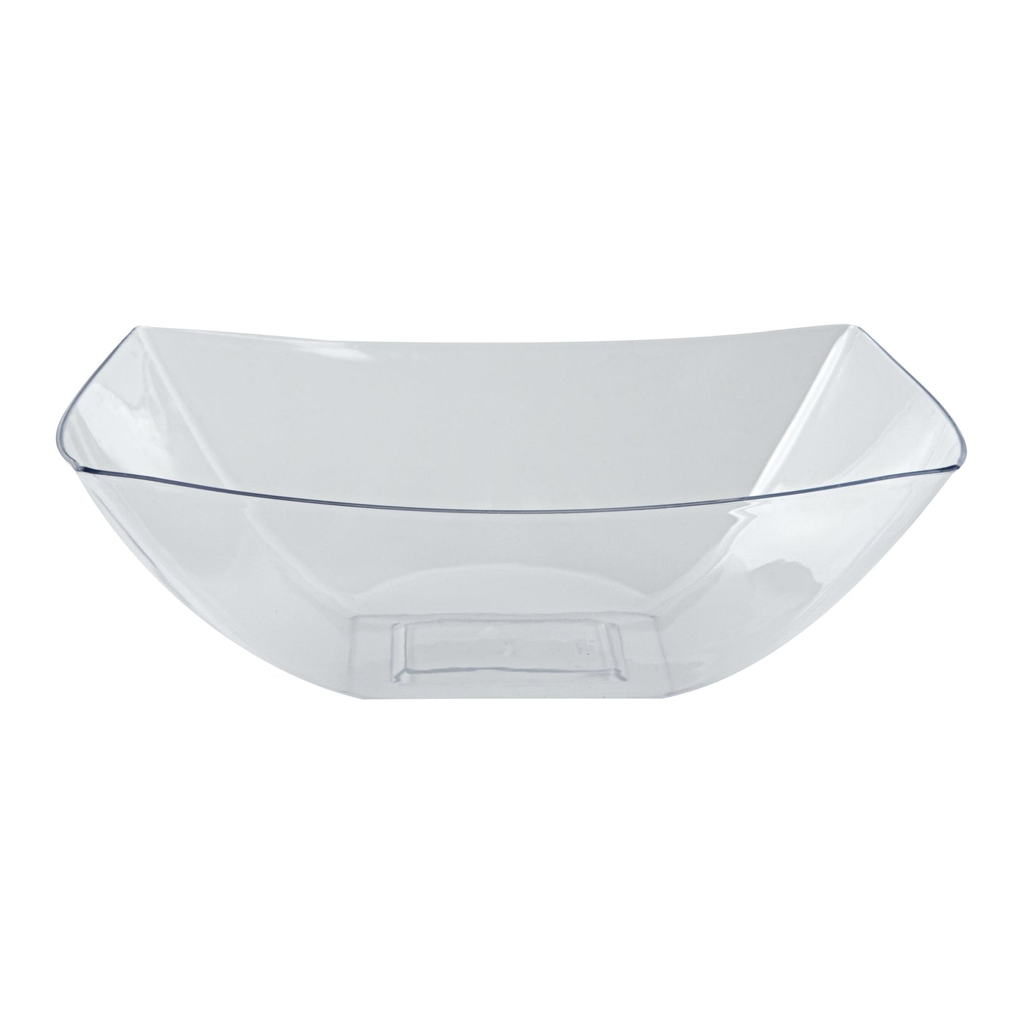 Moderna 64 oz Square Clear Plastic Serving Bowl - 9 3/4" x 9 3/4" x 3" - 10 count box