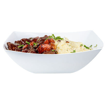 Moderna 64 oz Square White Plastic Serving Bowl - 9 3/4" x 9 3/4" x 3" - 10 count box