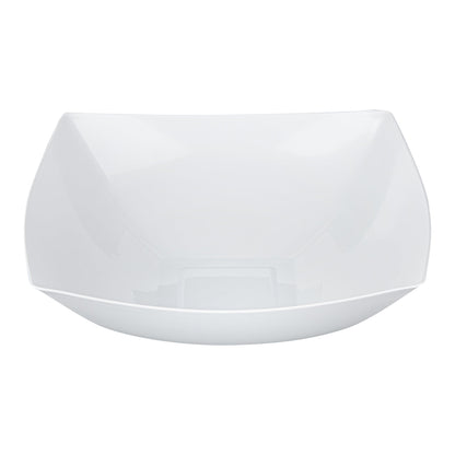 Moderna 64 oz Square White Plastic Serving Bowl - 9 3/4" x 9 3/4" x 3" - 10 count box