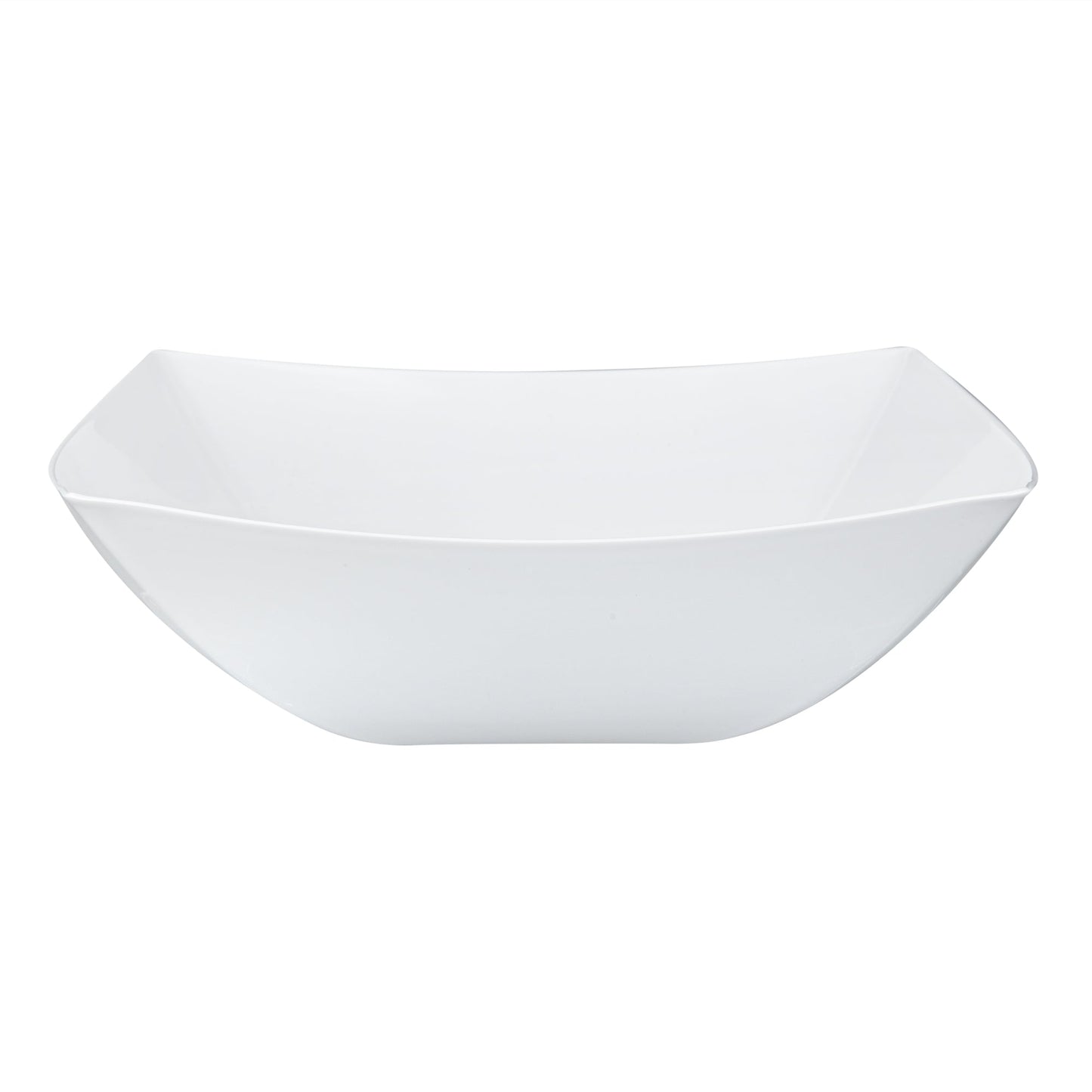 Moderna 64 oz Square White Plastic Serving Bowl - 9 3/4" x 9 3/4" x 3" - 10 count box