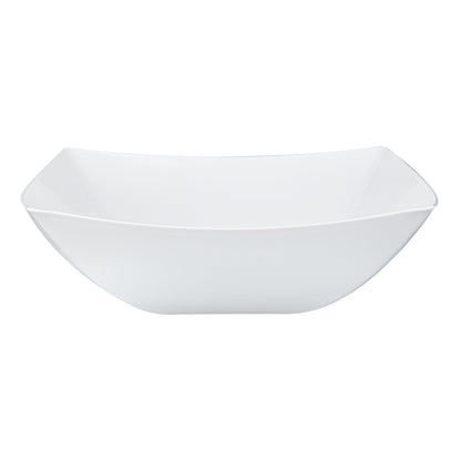 Moderna 64 oz Square White Plastic Serving Bowl - 9 3/4" x 9 3/4" x 3" - 100 count box