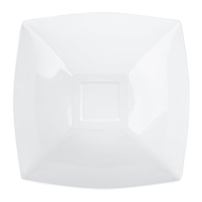 Moderna 64 oz Square White Plastic Serving Bowl - 9 3/4" x 9 3/4" x 3" - 100 count box