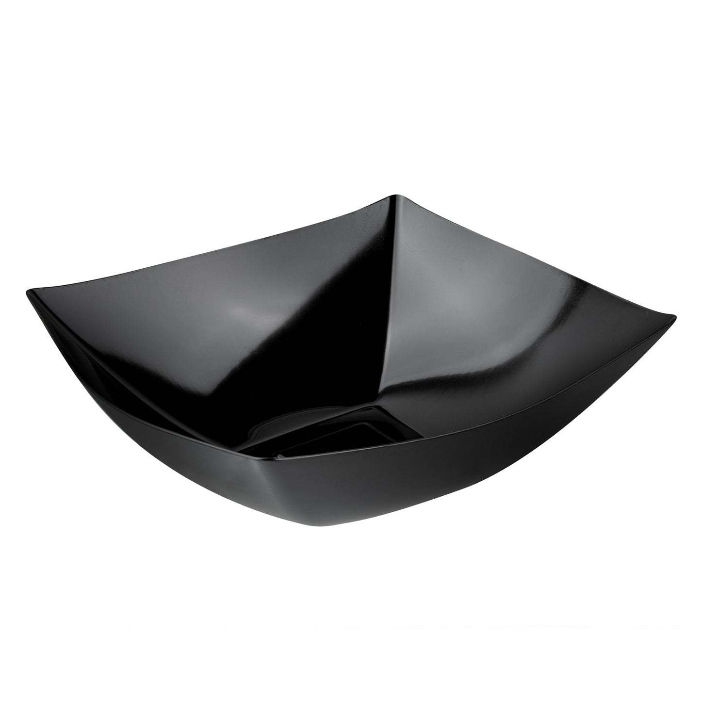 Moderna 128 oz Square Black Plastic Serving Bowl - 12" x 12" x 4" - 10 count box