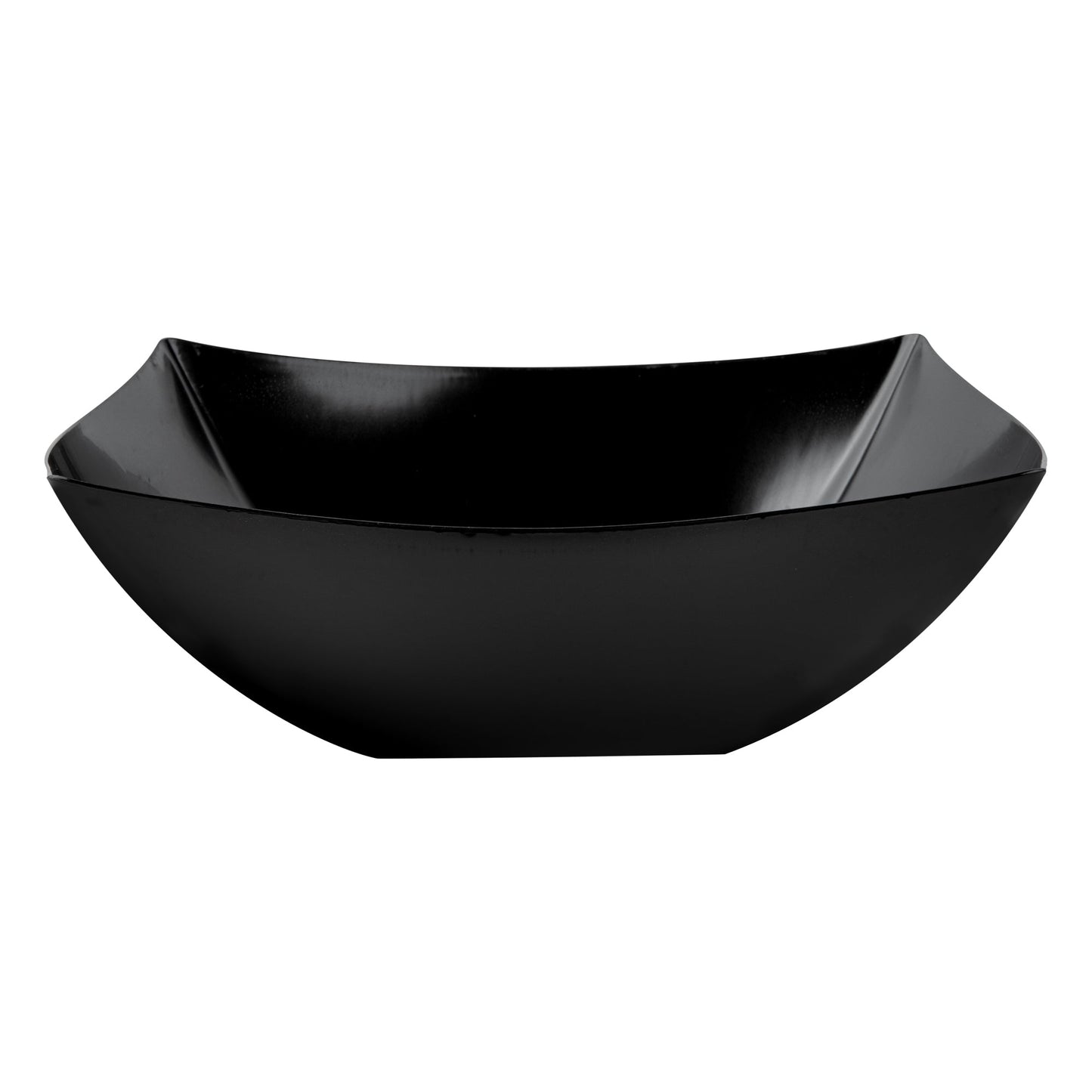 Moderna 128 oz Square Black Plastic Serving Bowl - 12" x 12" x 4" - 10 count box