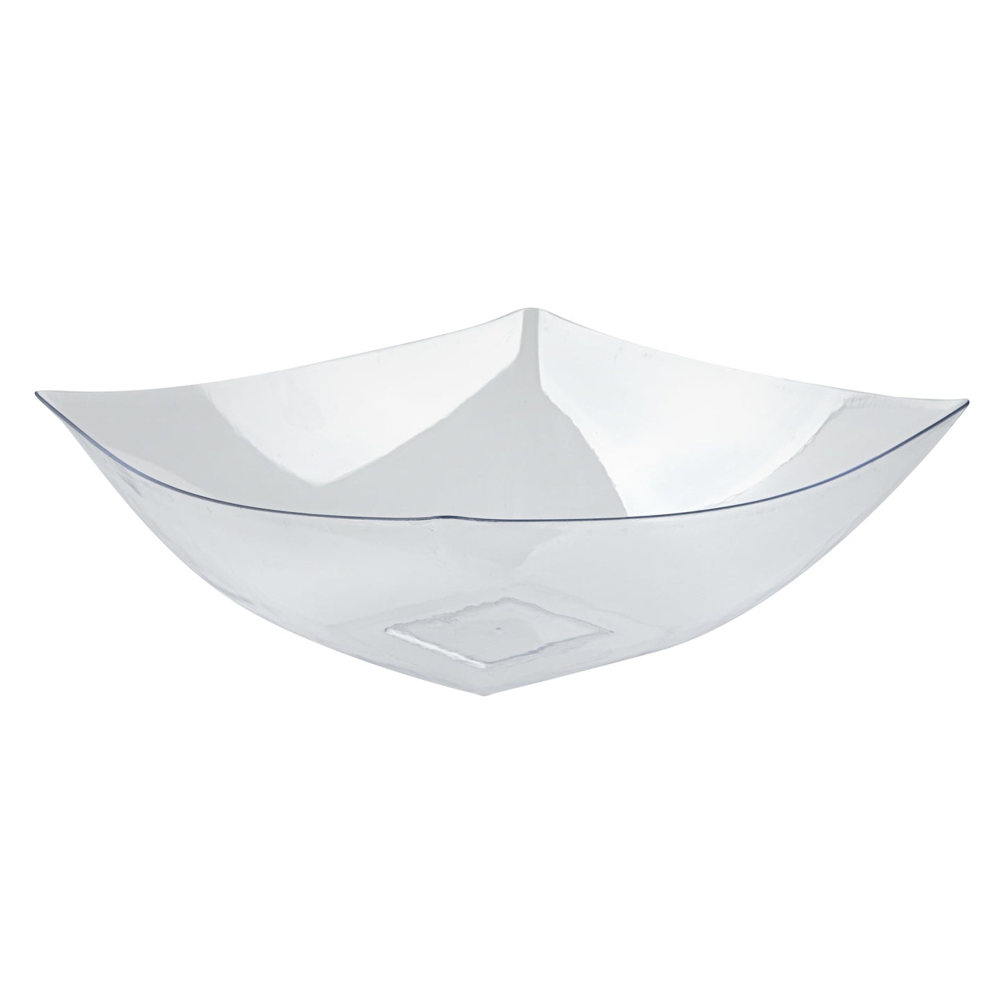 Moderna 128 oz Square Clear Plastic Serving Bowl - 12" x 12" x 4" - 10 count box