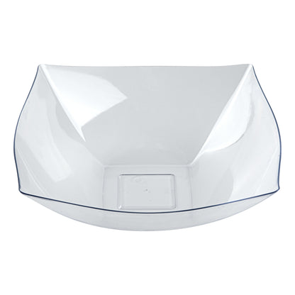 Moderna 128 oz Square Clear Plastic Serving Bowl - 12" x 12" x 4" - 10 count box