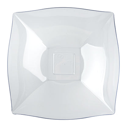 Moderna 128 oz Square Clear Plastic Serving Bowl - 12" x 12" x 4" - 10 count box