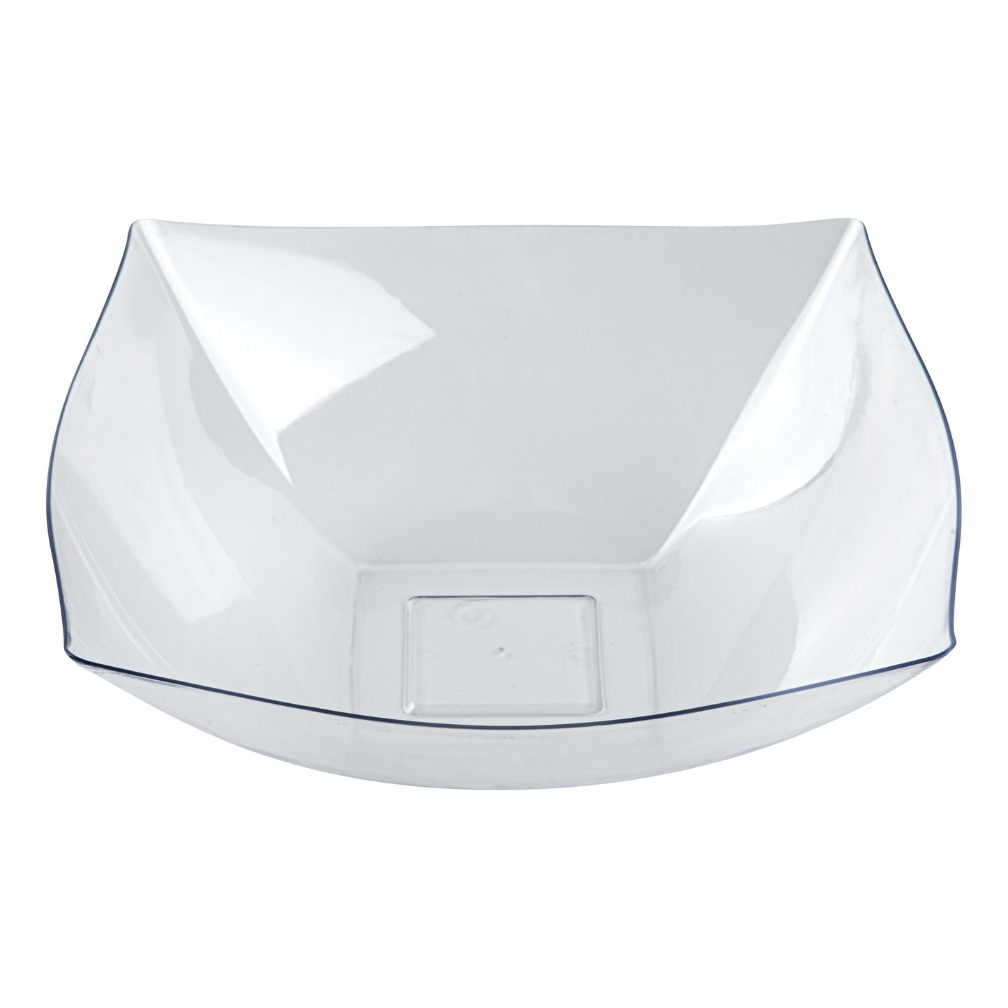 Moderna 128 oz Square Clear Plastic Serving Bowl - 12" x 12" x 4" - 40 count box