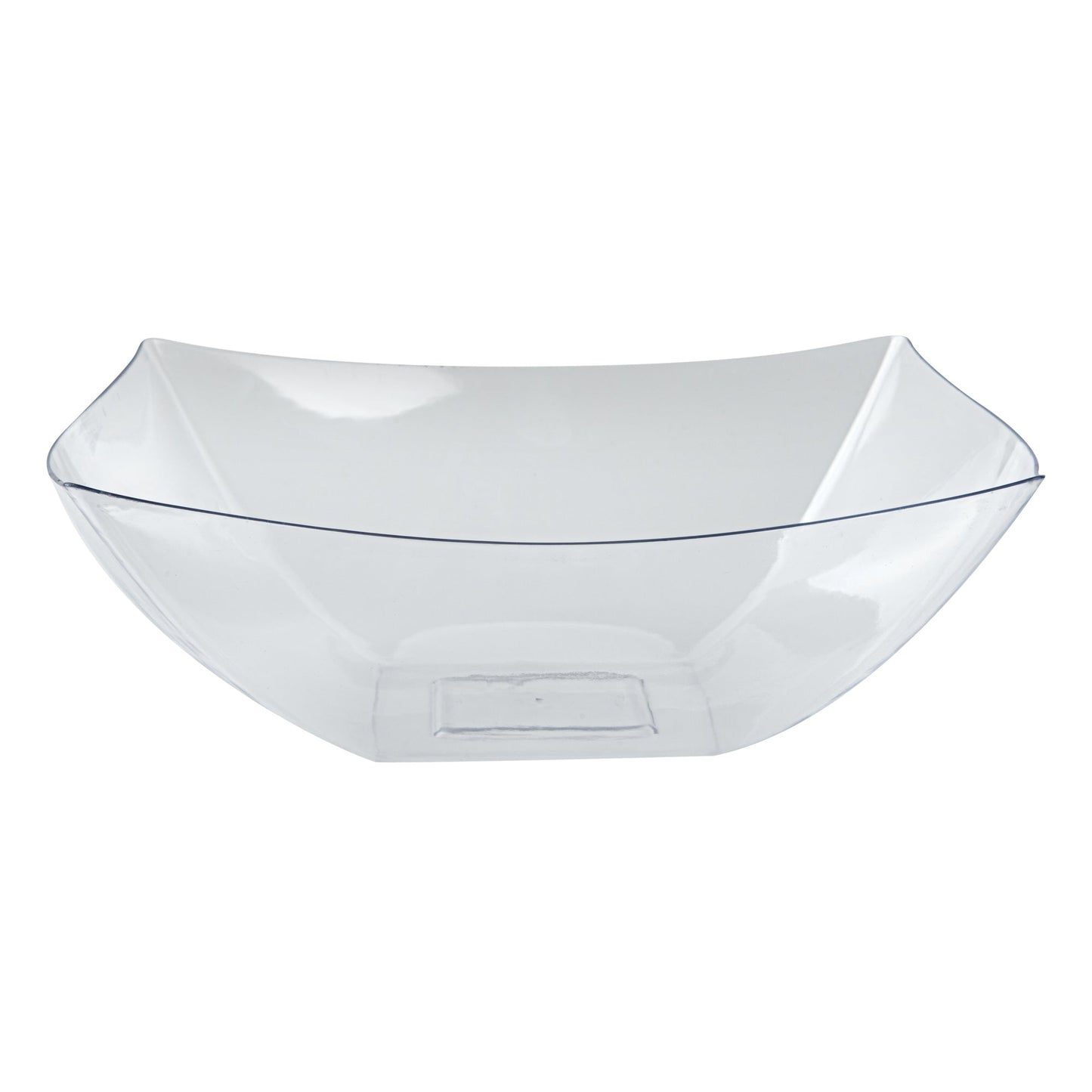 Moderna 128 oz Square Clear Plastic Serving Bowl - 12" x 12" x 4" - 40 count box