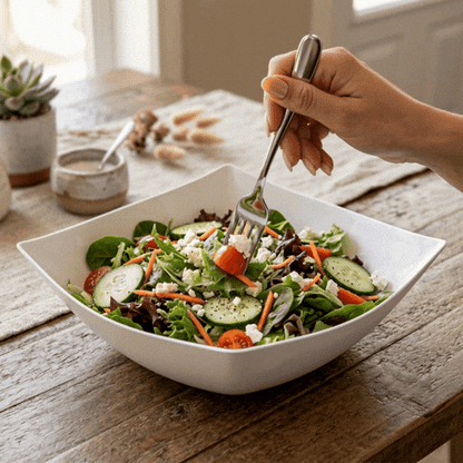 Moderna 128 oz Square White Plastic Serving Bowl - 12" x 12" x 4" - 10 count box