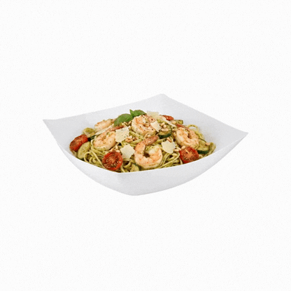 Moderna 128 oz Square White Plastic Serving Bowl - 12" x 12" x 4" - 40 count box