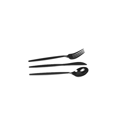 Moderna Black Plastic Cutlery Set - 7 1/2" - 60 count box