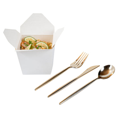 Moderna Gold Plastic Cutlery Set - 7 1/2" - 60 count box