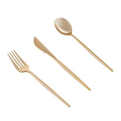 Moderna Gold Plastic Cutlery Set - 7 1/2" - 60 count box