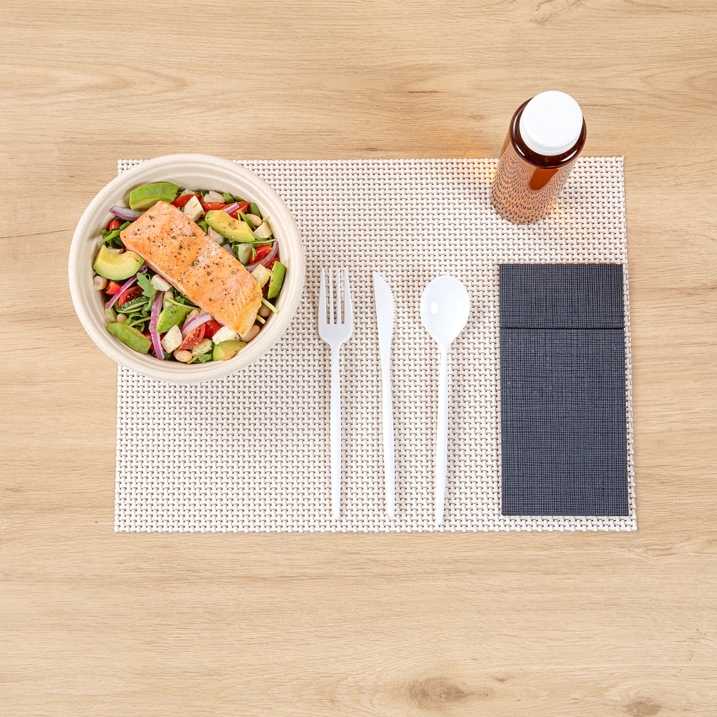 Moderna White Plastic Cutlery Set - 7 1/2" - 60 count box