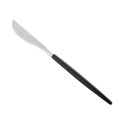 Moderna Silver Plastic Knife - with Black Handle - 7 3/4" - 50 count box
