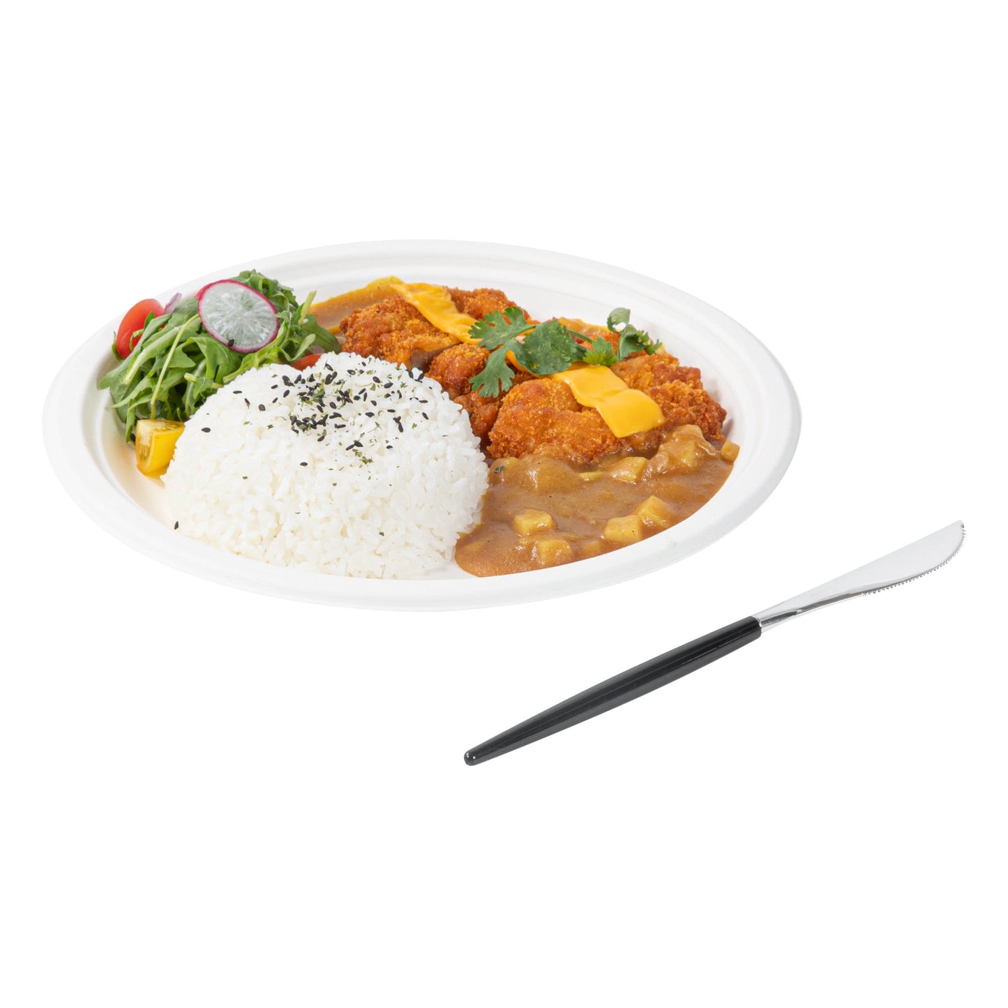 Moderna Silver Plastic Knife - with Black Handle - 7 3/4" - 500 count box