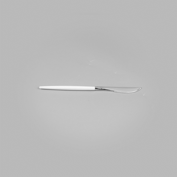 Moderna Silver Plastic Knife - with White Handle - 7 3/4" - 50 count box