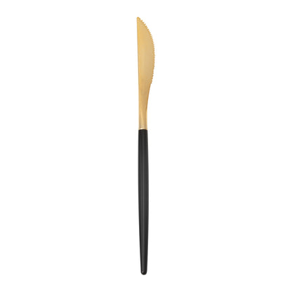 Moderna Gold Plastic Knife - with Black Handle - 7 3/4" - 50 count box