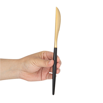Moderna Gold Plastic Knife - with Black Handle - 7 3/4" - 50 count box