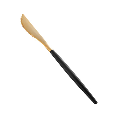 Moderna Gold Plastic Knife - with Black Handle - 7 3/4" - 50 count box