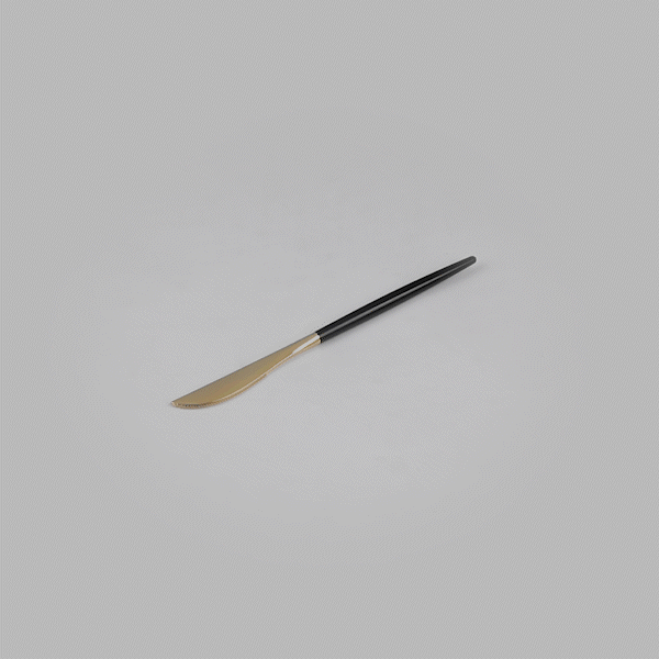 Moderna Gold Plastic Knife - with Black Handle - 7 3/4" - 500 count box