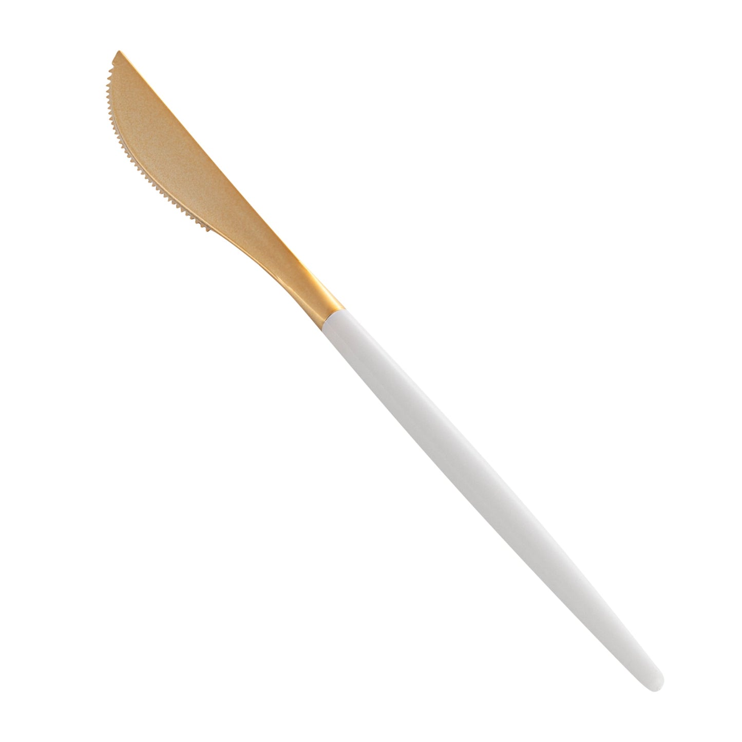 Moderna Gold Plastic Knife - with White Handle - 7 3/4" - 500 count box