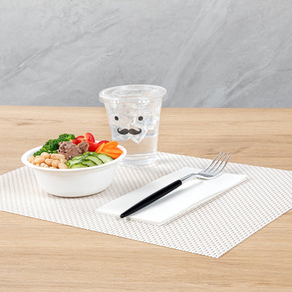 Moderna Silver Plastic Fork - with Black Handle - 7 1/2" - 500 count box