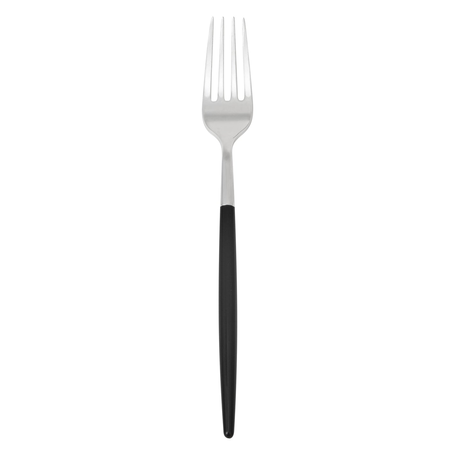 Moderna Silver Plastic Fork - with Black Handle - 7 1/2" - 50 count box