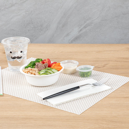 Moderna Silver Plastic Fork - with Black Handle - 7 1/2" - 50 count box