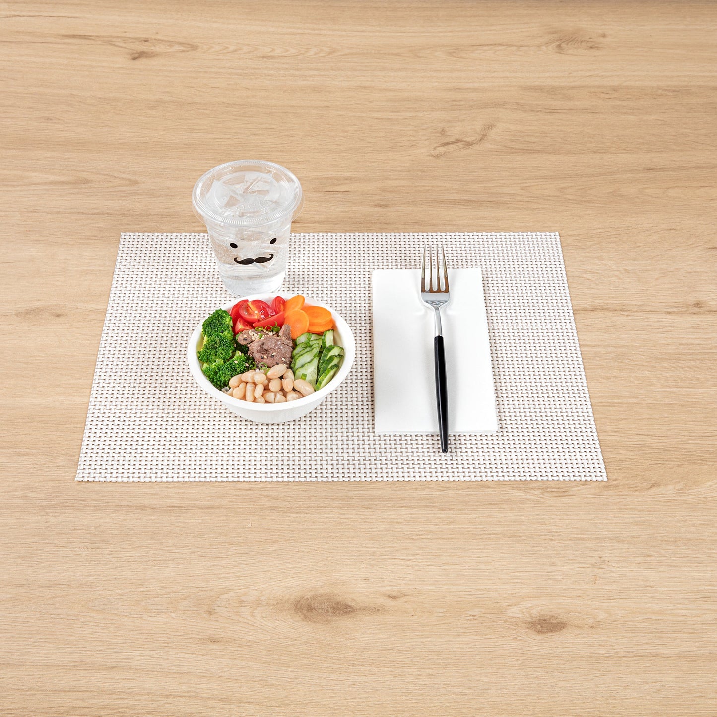Moderna Silver Plastic Fork - with Black Handle - 7 1/2" - 50 count box