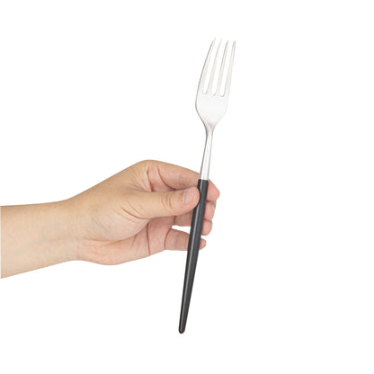 Moderna Silver Plastic Fork - with Black Handle - 7 1/2" - 500 count box