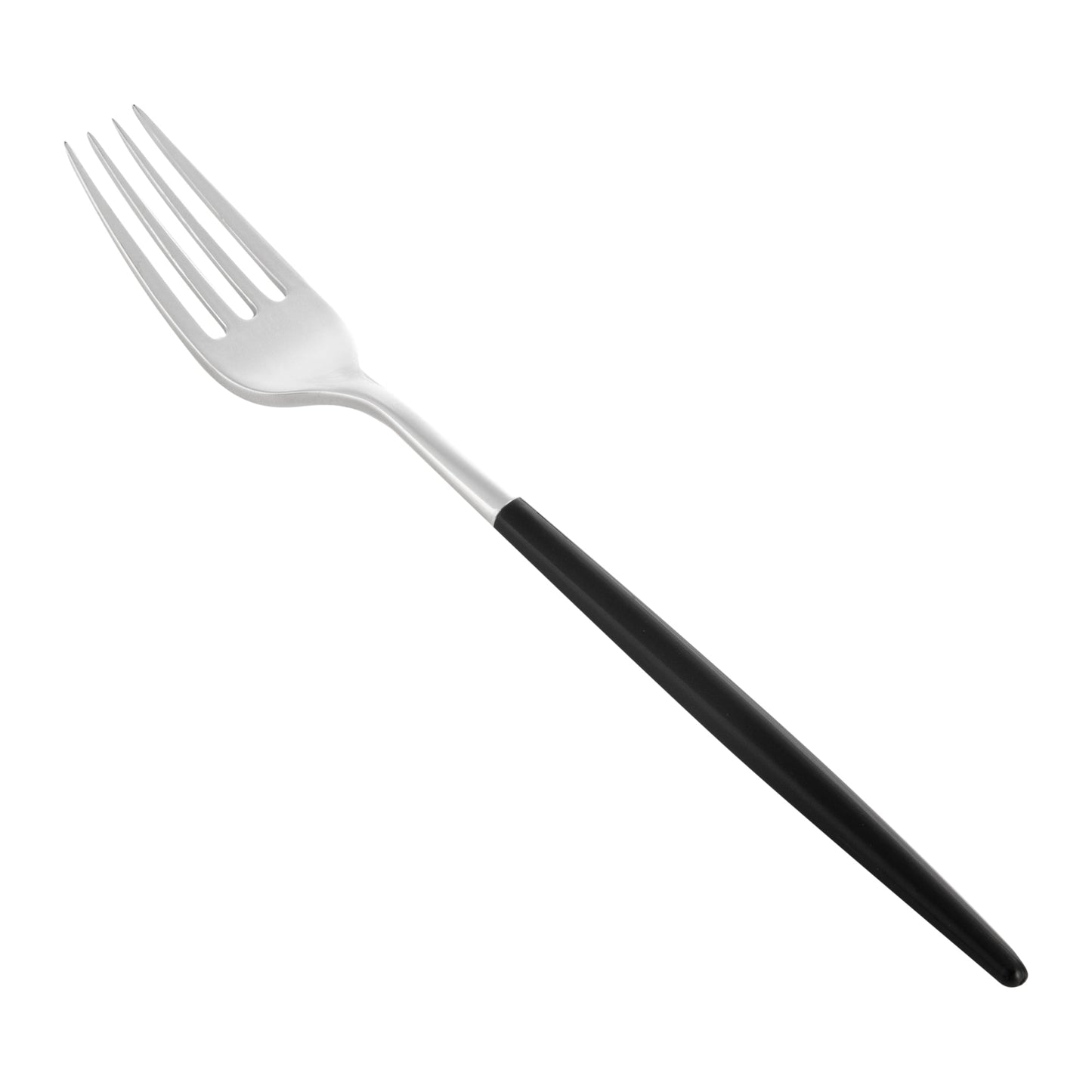Moderna Silver Plastic Fork - with Black Handle - 7 1/2" - 500 count box
