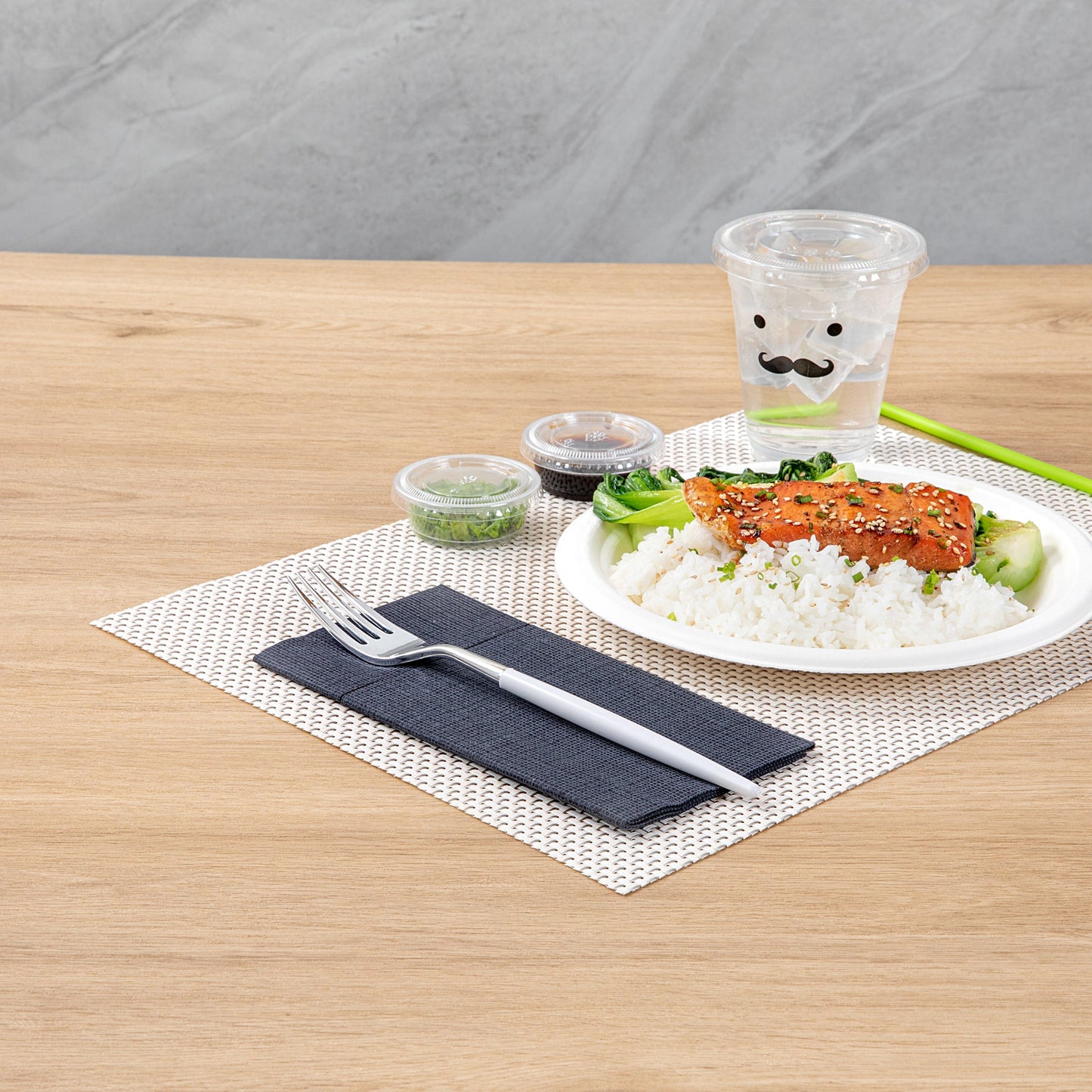 Moderna Silver Plastic Fork - with White Handle - 7 1/2" - 500 count box