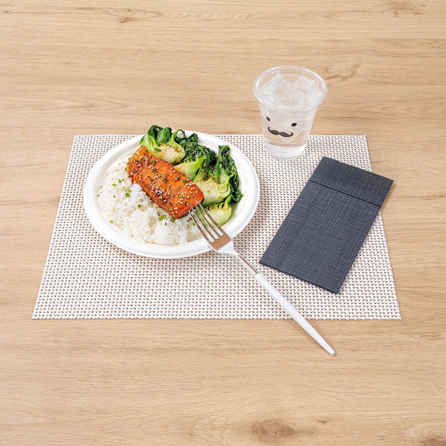 Moderna Silver Plastic Fork - with White Handle - 7 1/2" - 50 count box