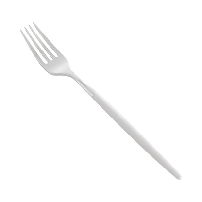 Moderna Silver Plastic Fork - with White Handle - 7 1/2" - 500 count box