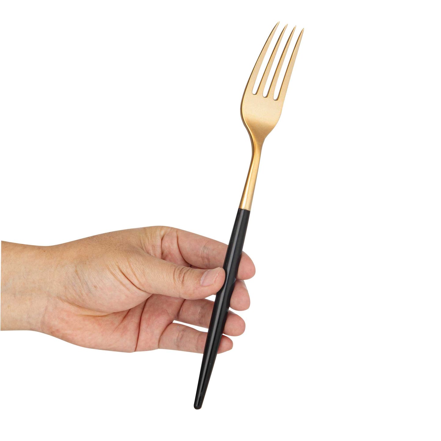 Moderna Gold Plastic Fork - with Black Handle - 7 1/2" - 500 count box