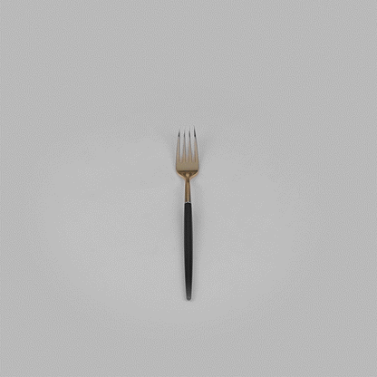 Moderna Gold Plastic Fork - with Black Handle - 7 1/2" - 500 count box