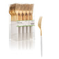 Moderna Gold Plastic Fork - with White Handle - 7 1/2" - 50 count box