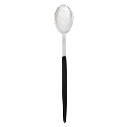 Moderna Silver Plastic Spoon - with Black Handle - 7 3/4" - 50 count box