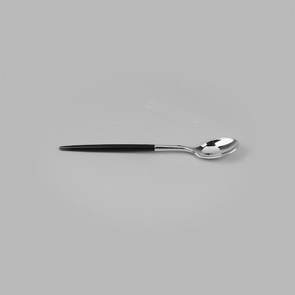 Moderna Silver Plastic Spoon - with Black Handle - 7 3/4" - 50 count box