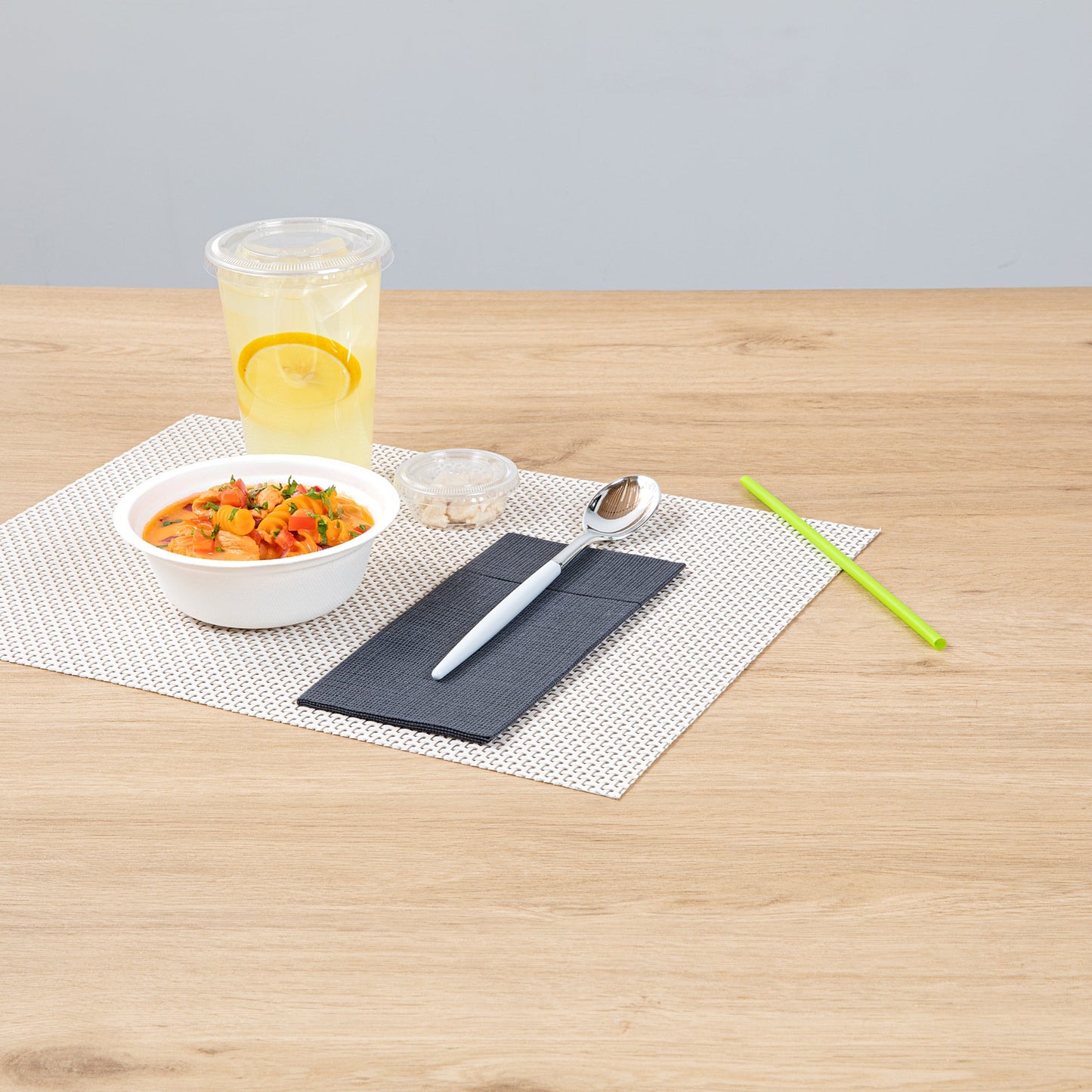 Moderna Silver Plastic Spoon - with White Handle - 7 3/4" - 500 count box