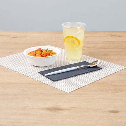Moderna Silver Plastic Spoon - with White Handle - 7 3/4" - 500 count box