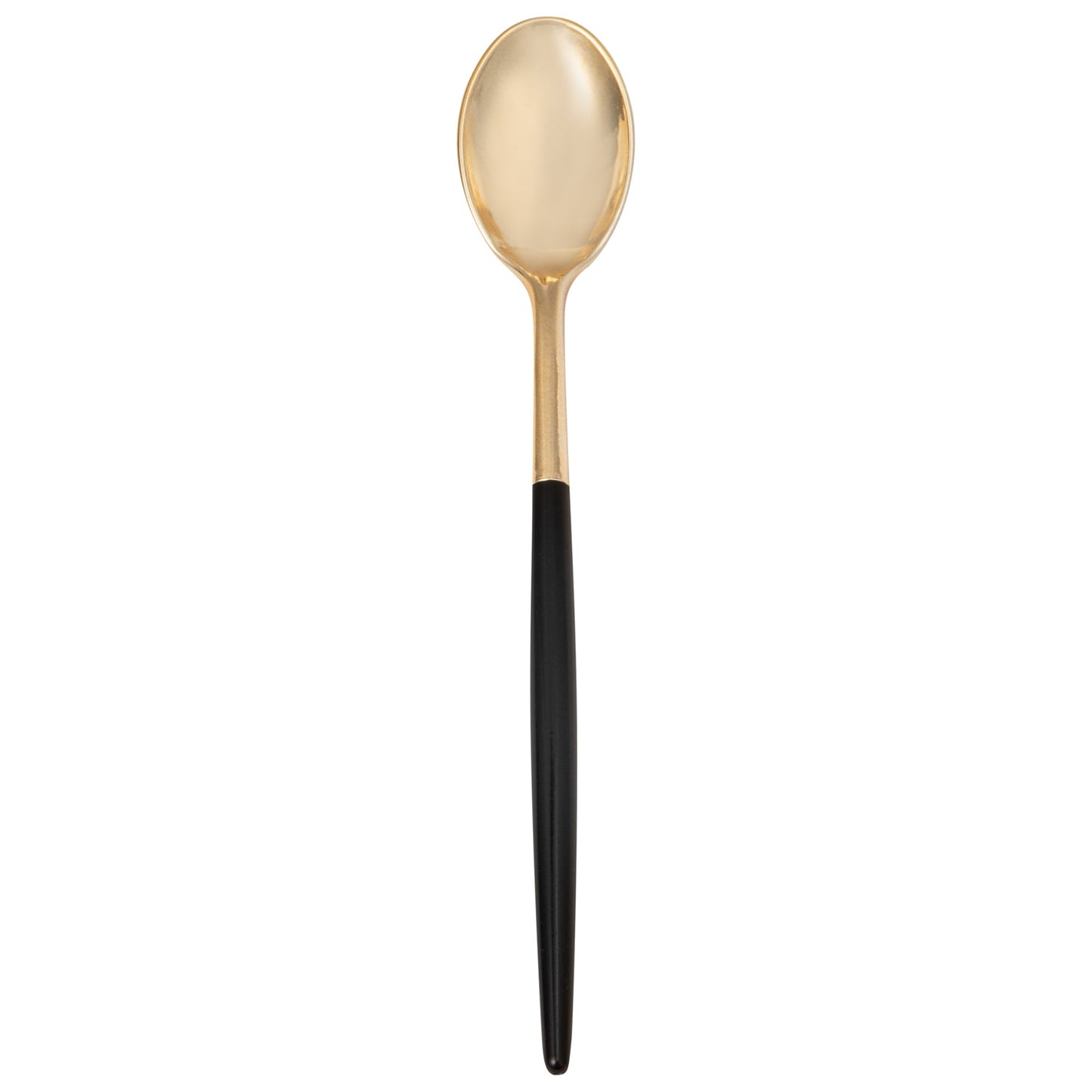 Moderna Gold Plastic Spoon - with Black Handle - 7 3/4" - 50 count box
