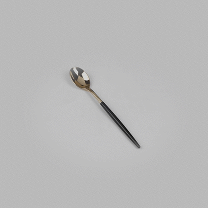 Moderna Gold Plastic Spoon - with Black Handle - 7 3/4" - 50 count box