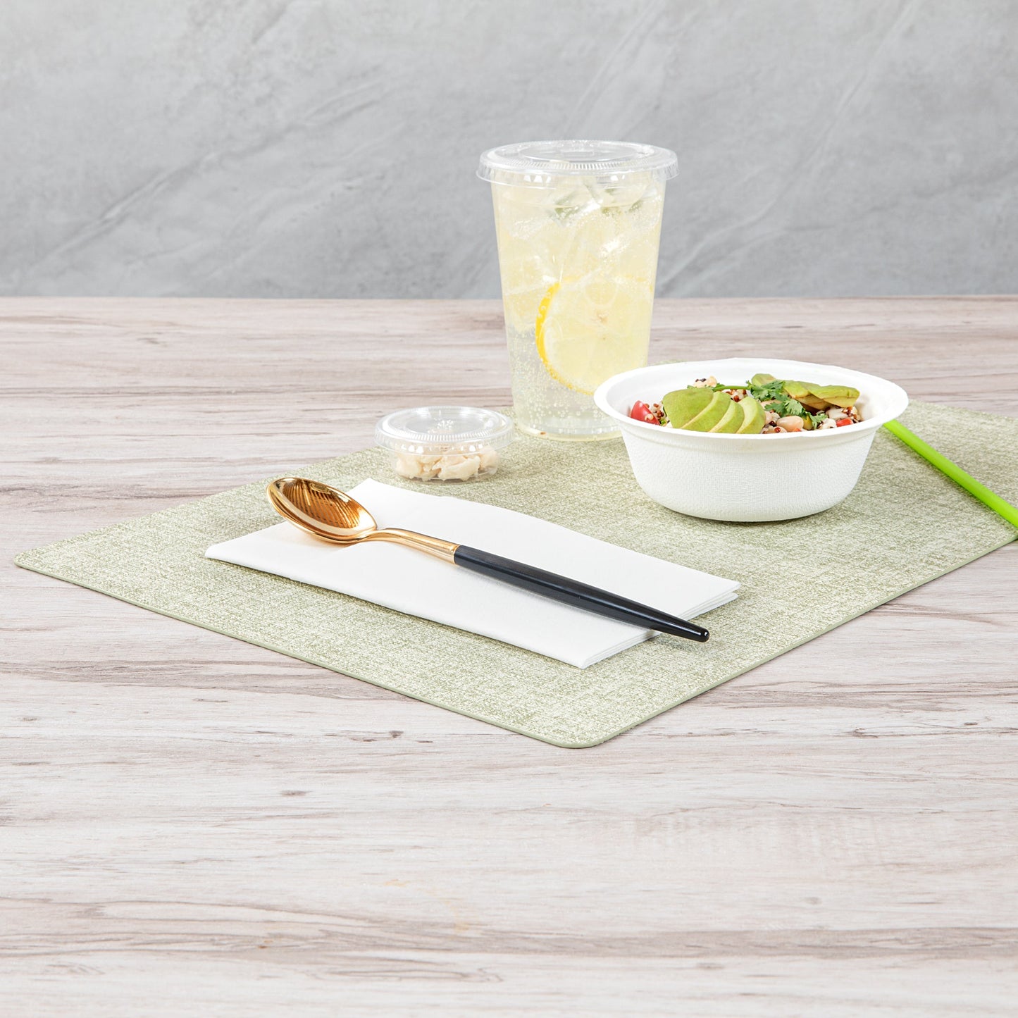 Moderna Gold Plastic Spoon - with Black Handle - 7 3/4" - 50 count box