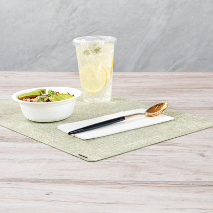 Moderna Gold Plastic Spoon - with Black Handle - 7 3/4" - 50 count box