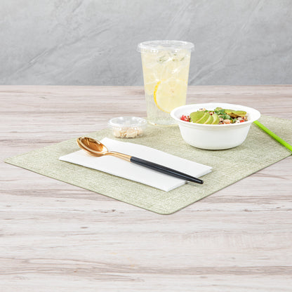 Moderna Gold Plastic Spoon - with Black Handle - 7 3/4" - 500 count box